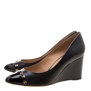 Salvatore Ferragamo Cap Toe Wedge Pumps - Nana Chain